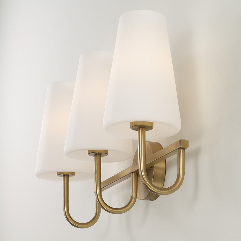 Capital Lighting 155231AD-550 Three Light Vanity, Aged Brass