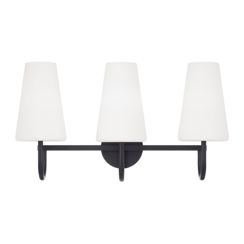 Capital Lighting 155231MB-550 Three Light Vanity, Matte Black