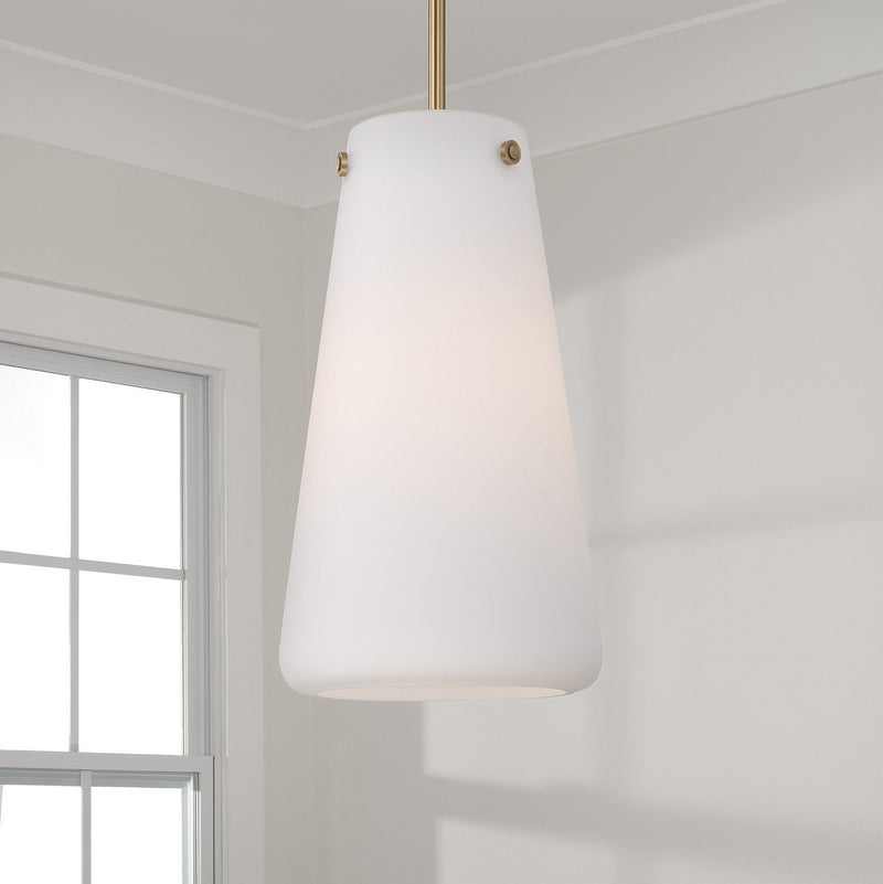 Capital Lighting 355211AD One Light Pendant, Aged Brass