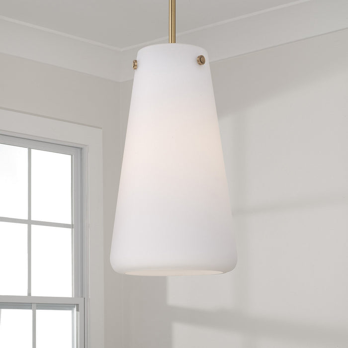 Capital Lighting 355211AD One Light Pendant, Aged Brass