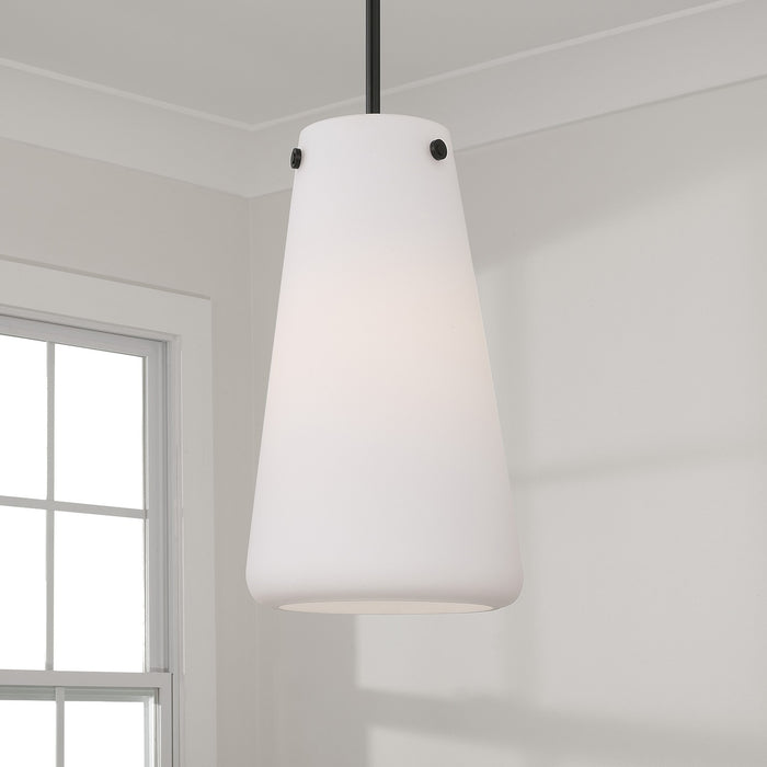 Capital Lighting 355211MB One Light Pendant, Matte Black
