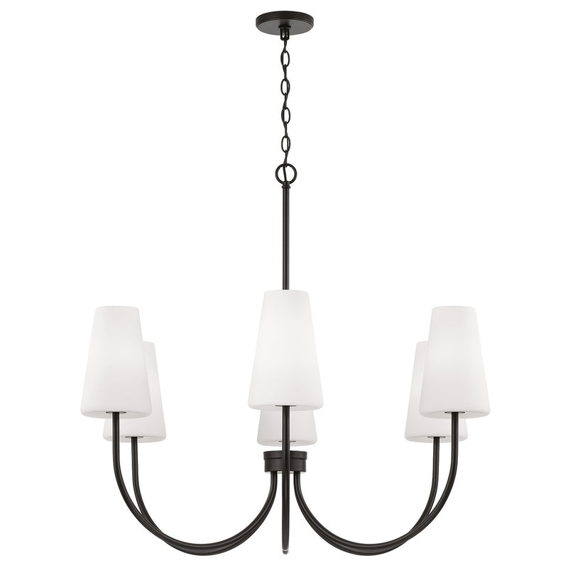 Capital Lighting 455261MB-550 Six Light Chandelier, Matte Black
