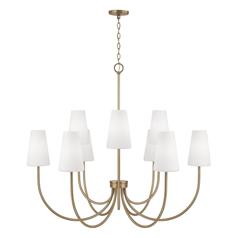 Capital Lighting 455291AD-550 Nine Light Chandelier, Aged Brass