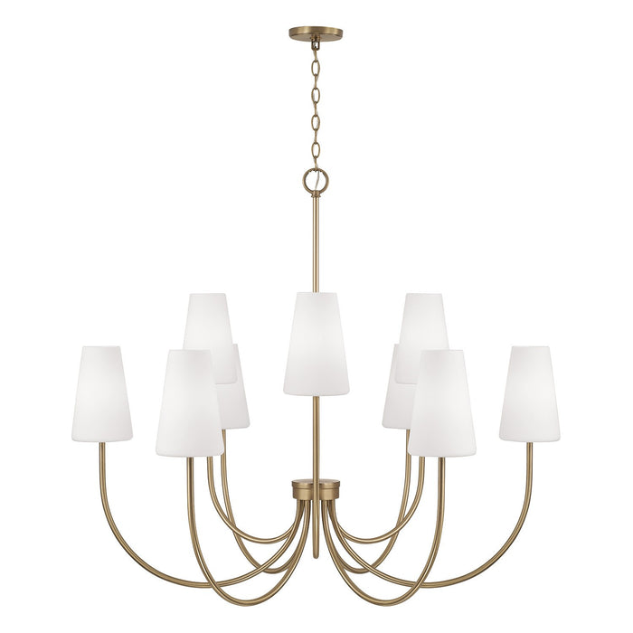 Capital Lighting 455291AD-550 Nine Light Chandelier, Aged Brass