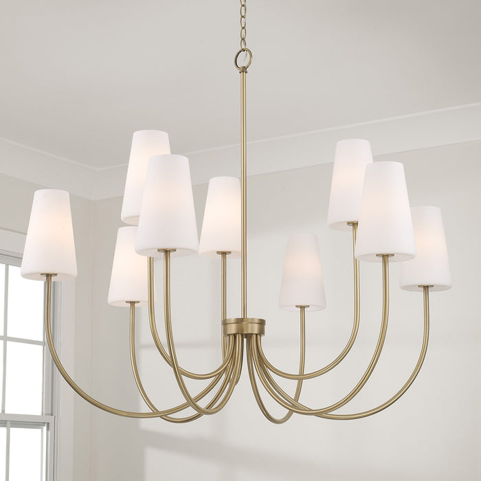 Capital Lighting 455291AD-550 Nine Light Chandelier, Aged Brass