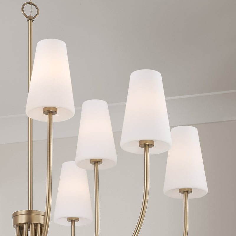 Capital Lighting 455291AD-550 Nine Light Chandelier, Aged Brass