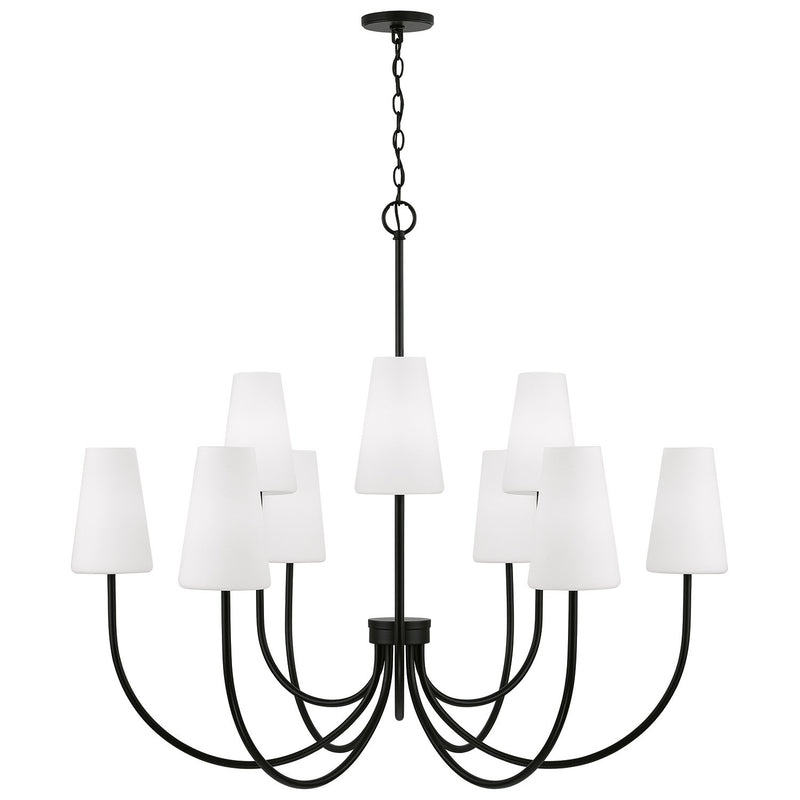 Capital Lighting 455291MB-550 Nine Light Chandelier, Matte Black