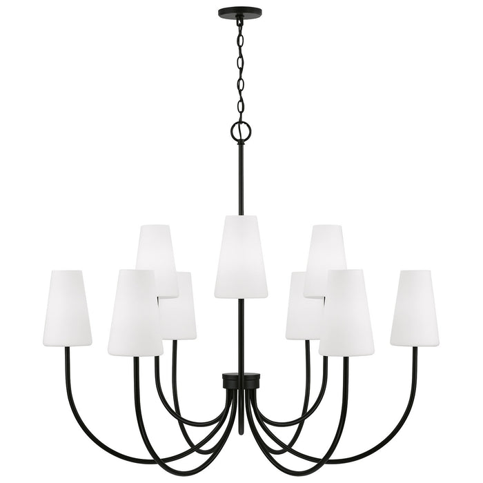Capital Lighting 455291MB-550 Nine Light Chandelier, Matte Black
