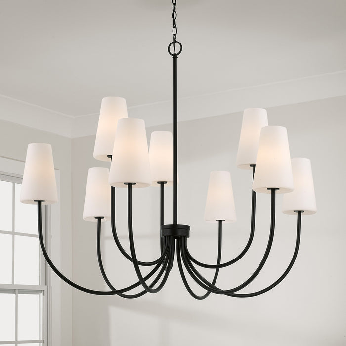 Capital Lighting 455291MB-550 Nine Light Chandelier, Matte Black