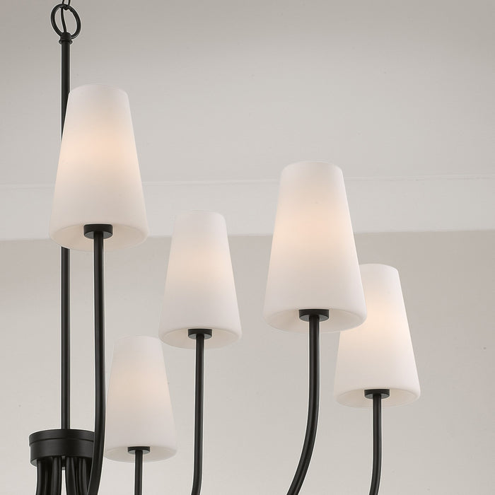 Capital Lighting 455291MB-550 Nine Light Chandelier, Matte Black