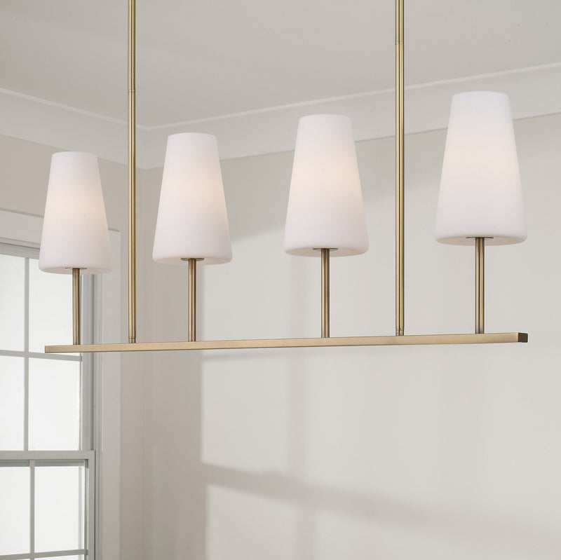 Capital Lighting 855241AD-550 Four Light Island Pendant, Aged Brass