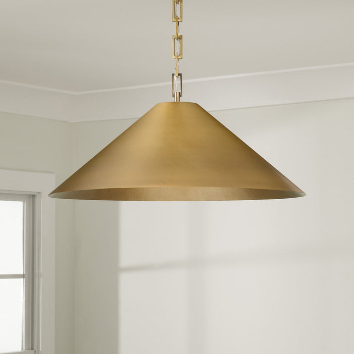 Capital Lighting 356711AD One Light Pendant, Aged Brass