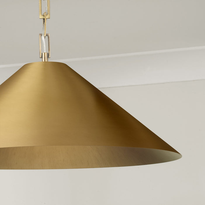 Capital Lighting 356711AD One Light Pendant, Aged Brass