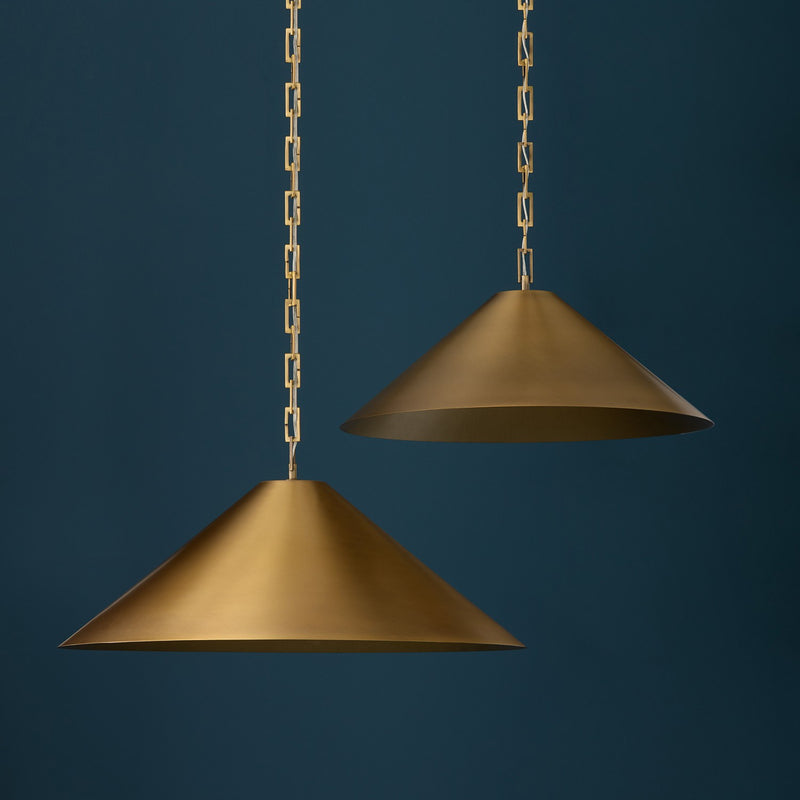 Capital Lighting 356711AD One Light Pendant, Aged Brass