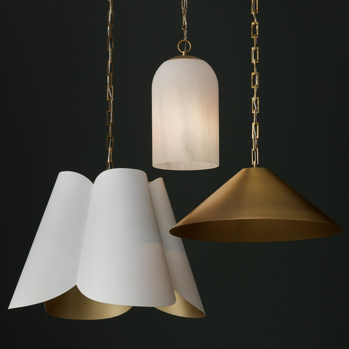 Capital Lighting 356711AD One Light Pendant, Aged Brass