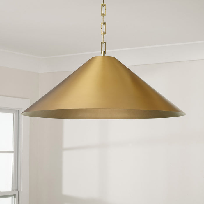 Capital Lighting 356712AD One Light Pendant, Aged Brass