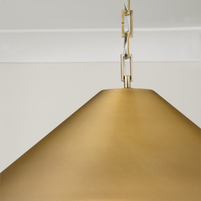 Capital Lighting 356712AD One Light Pendant, Aged Brass