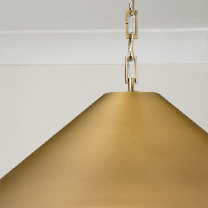 Capital Lighting 356712AD One Light Pendant, Aged Brass
