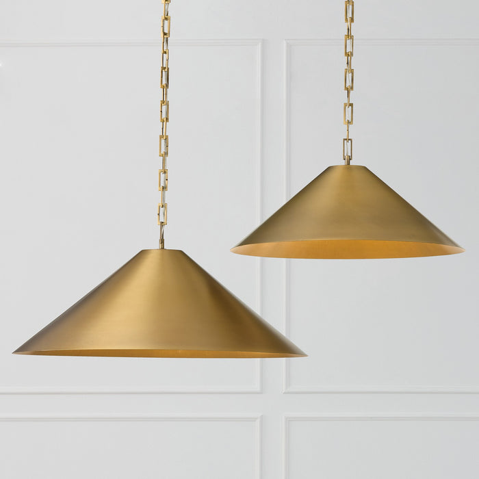 Capital Lighting 356712AD One Light Pendant, Aged Brass