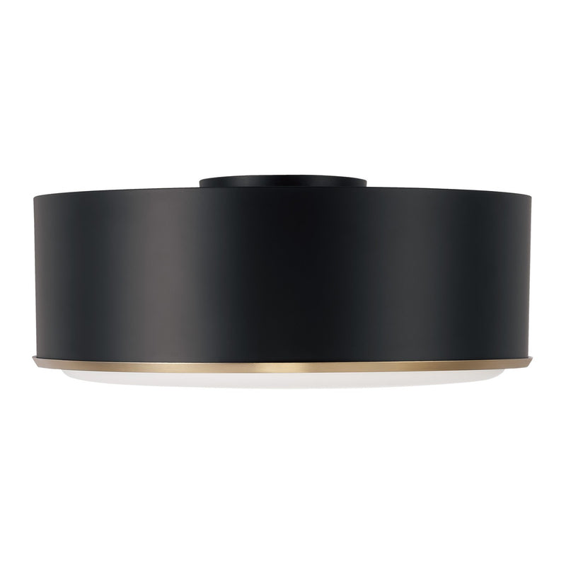 Capital Lighting 254831RK Three Light Flush Mount, Matte Brass and Black