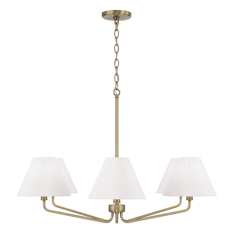 Capital Lighting 456661AD-714 Six Light Chandelier, Aged Brass