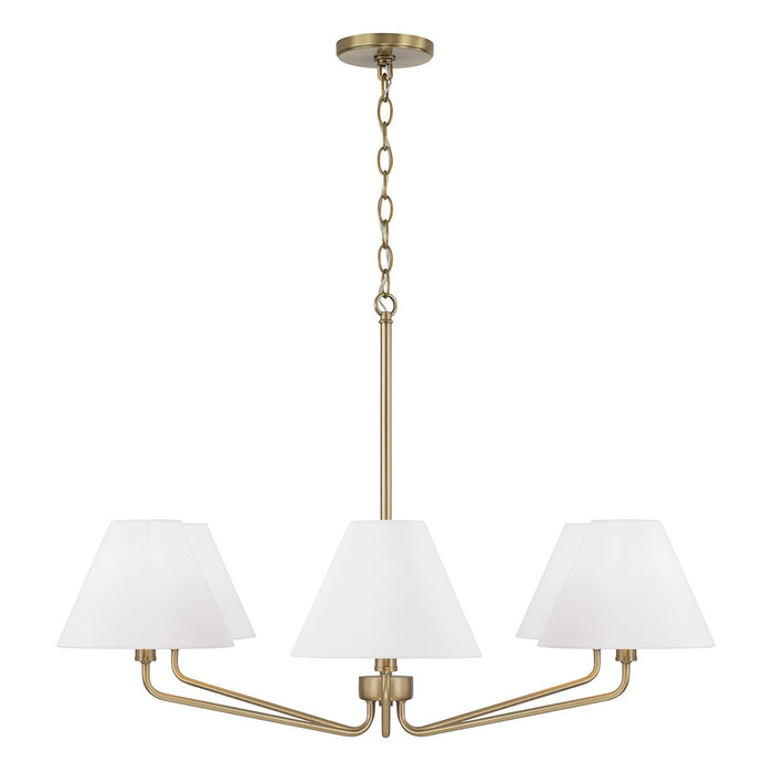 Capital Lighting 456661AD-714 Six Light Chandelier, Aged Brass