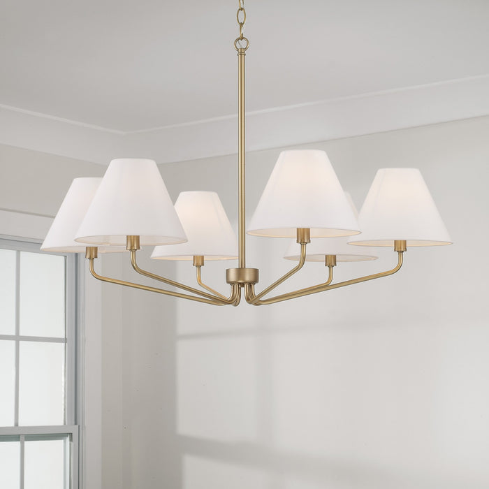 Capital Lighting 456661AD-714 Six Light Chandelier, Aged Brass