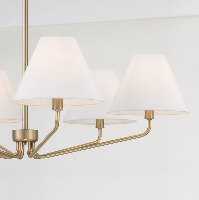 Capital Lighting 456661AD-714 Six Light Chandelier, Aged Brass