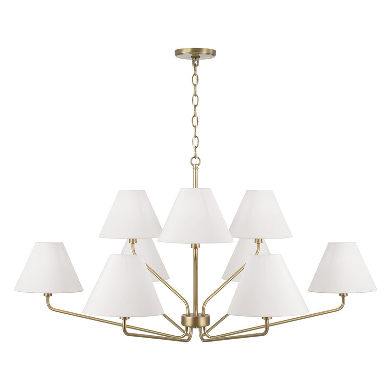 Capital Lighting 456691AD-714 Nine Light Chandelier, Aged Brass