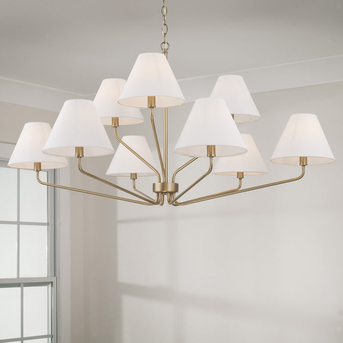 Capital Lighting 456691AD-714 Nine Light Chandelier, Aged Brass
