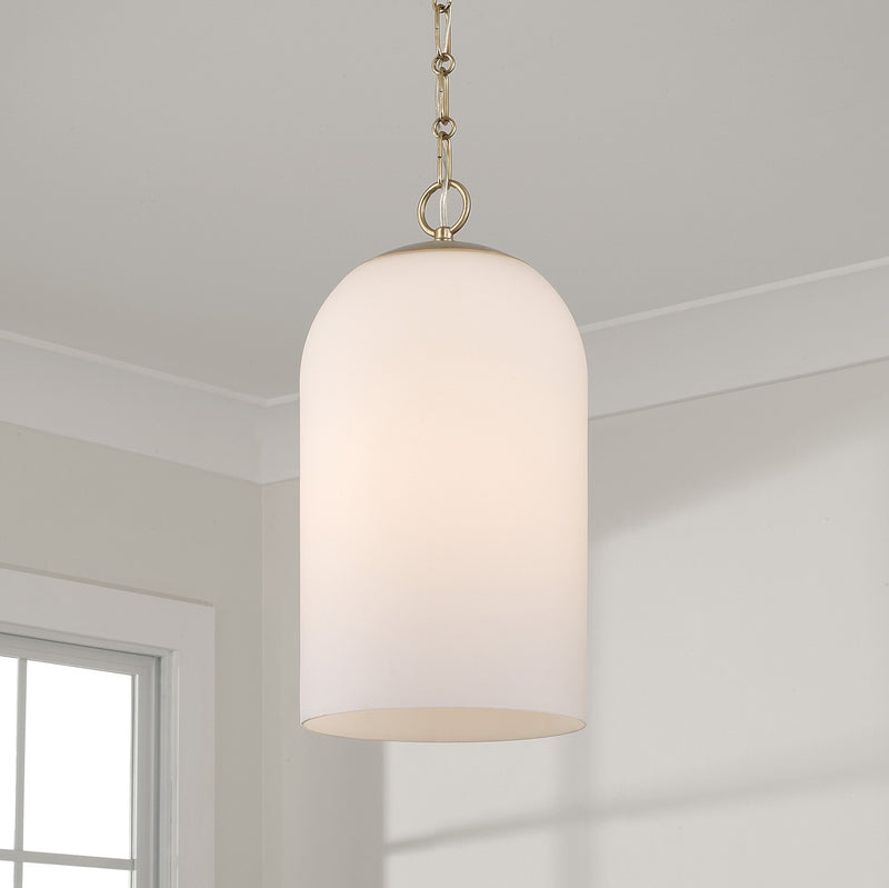 Capital Lighting 355811MA-554 One Light Pendant, Matte Brass