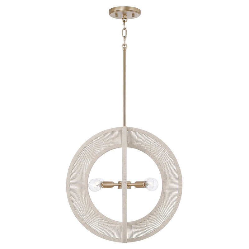 Capital Lighting 349843MA Four Light Pendant, Matte Brass