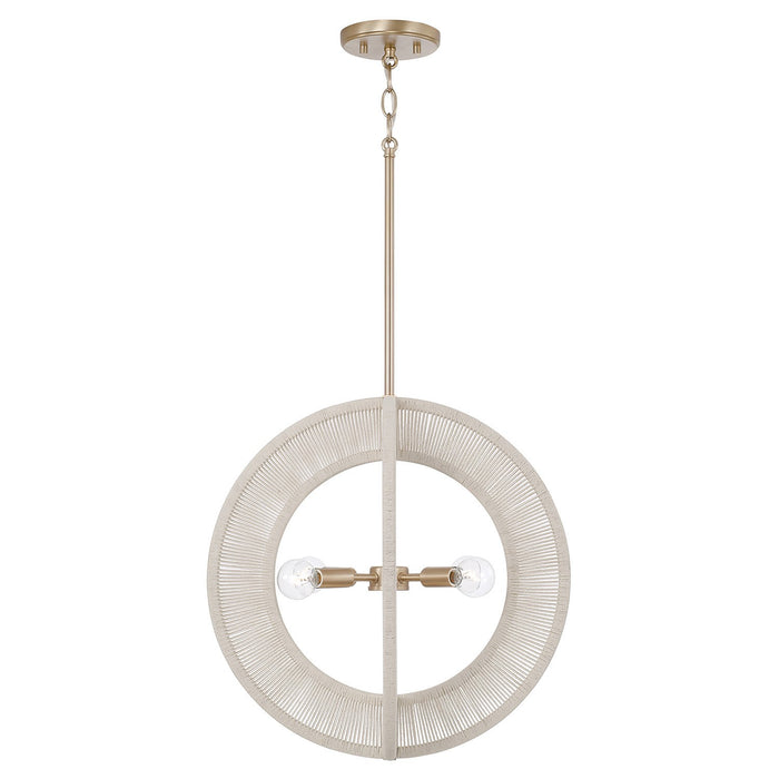Capital Lighting 349843MA Four Light Pendant, Matte Brass