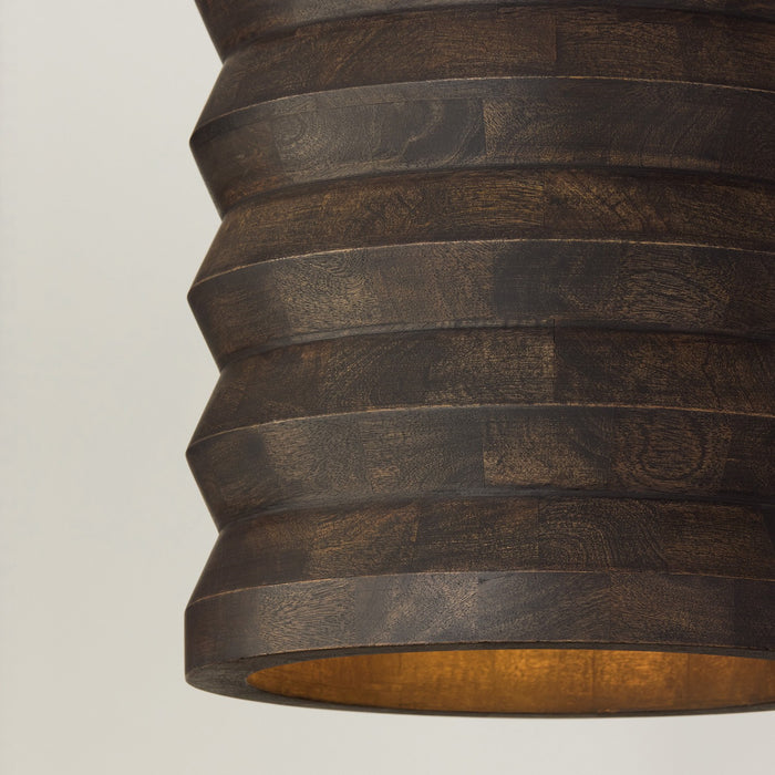 Capital Lighting 354011EB One Light Pendant, Espresso Stain and Black