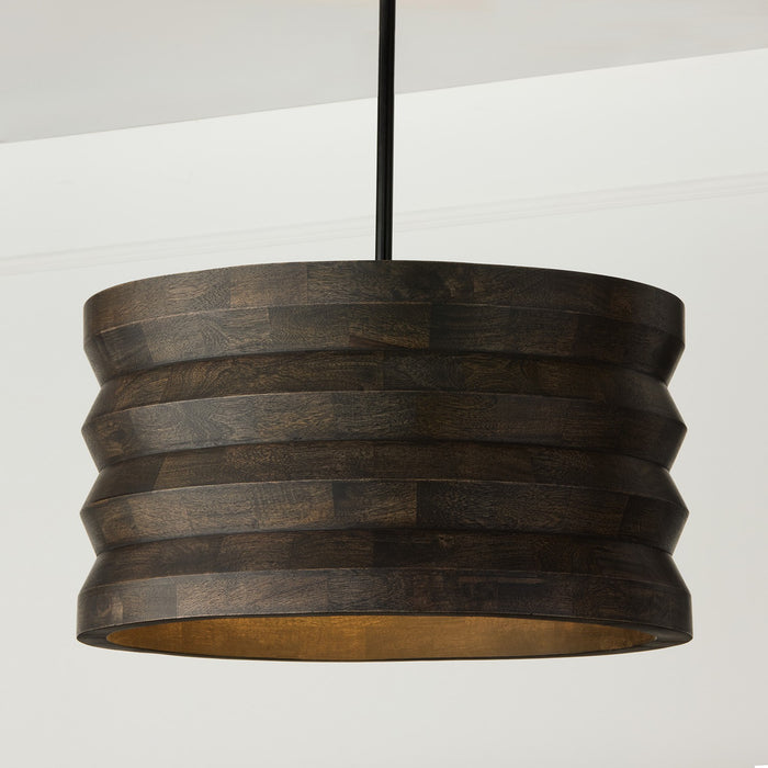 Capital Lighting 354041EB Four Light Pendant, Espresso Stain and Black