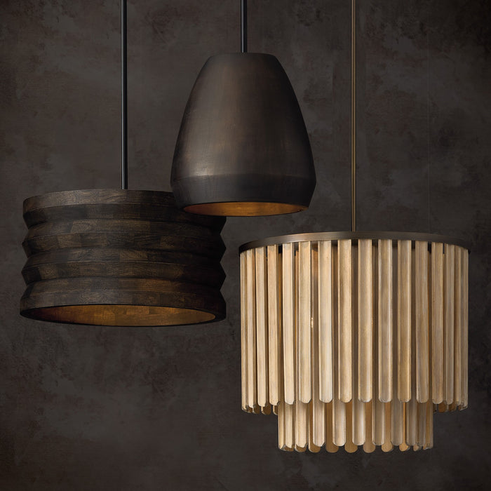 Capital Lighting 354041EB Four Light Pendant, Espresso Stain and Black