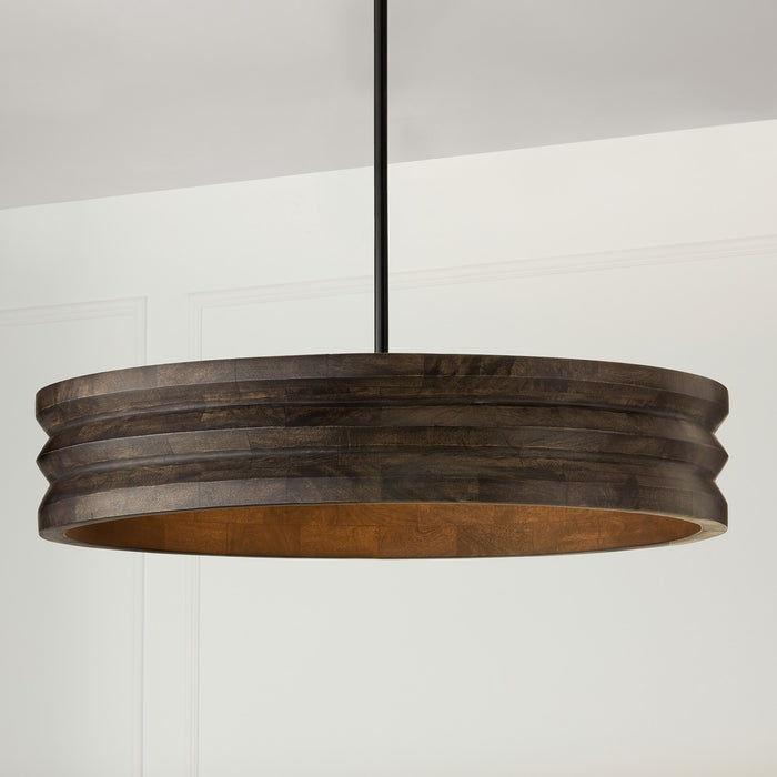 Capital Lighting 454041EB Four Light Chandelier, Espresso Stain and Black