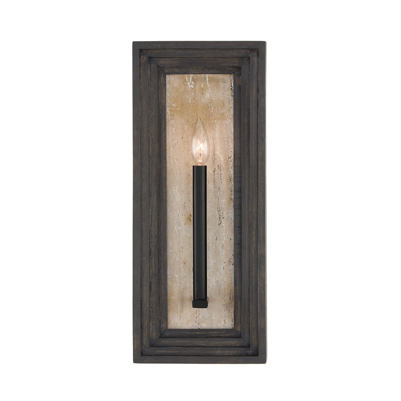 Capital Lighting 654011EB One Light Wall Sconce, Espresso Stain and Black