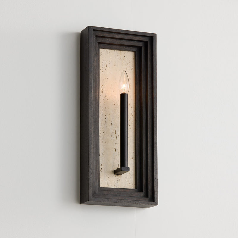 Capital Lighting 654011EB One Light Wall Sconce, Espresso Stain and Black