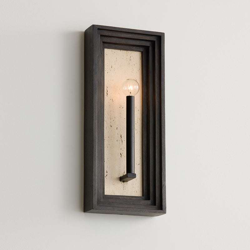 Capital Lighting 654011EB One Light Wall Sconce, Espresso Stain and Black