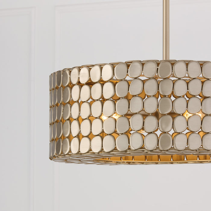Capital Lighting 354141HB Four Light Pendant, Champagne Brass