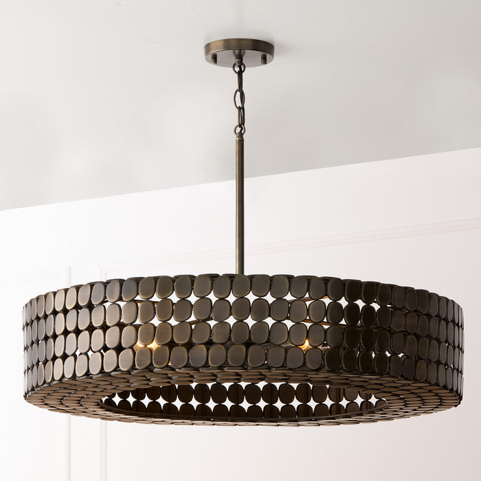 Capital Lighting 454141DR Four Light Chandelier, Dark Brass