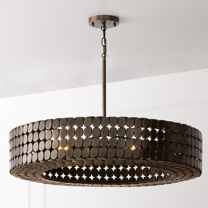 Capital Lighting 454141DR Four Light Chandelier, Dark Brass