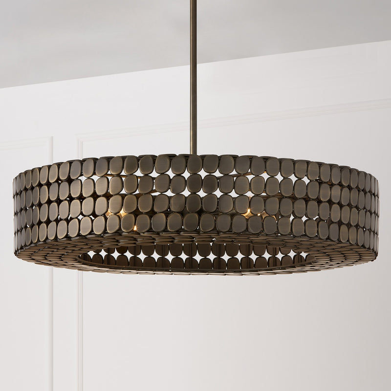 Capital Lighting 454141DR Four Light Chandelier, Dark Brass