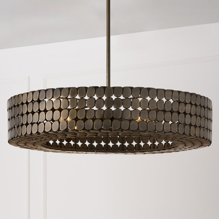 Capital Lighting 454141DR Four Light Chandelier, Dark Brass