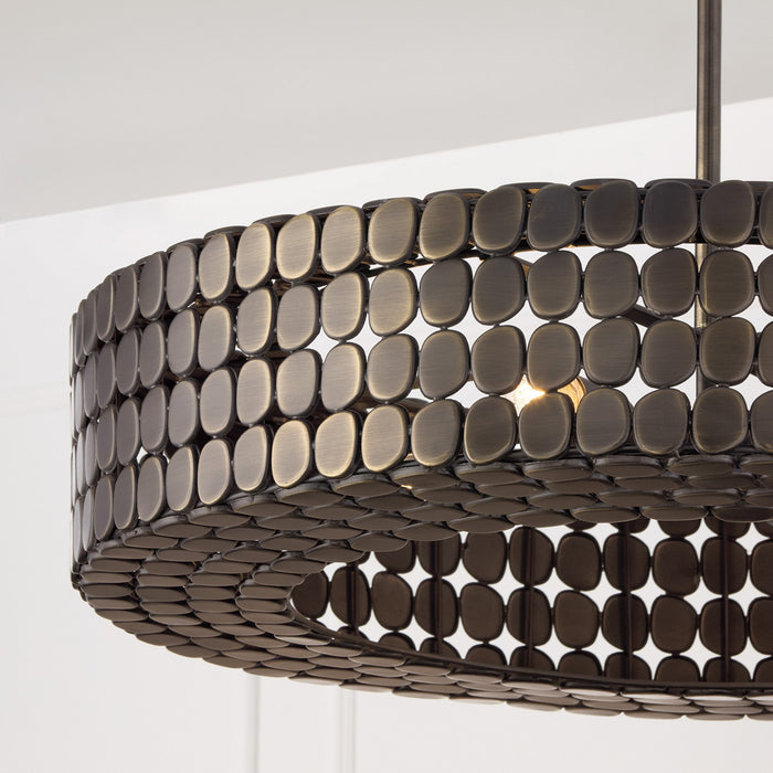 Capital Lighting 454141DR Four Light Chandelier, Dark Brass