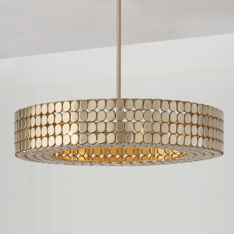 Capital Lighting 454141HB Four Light Chandelier, Champagne Brass