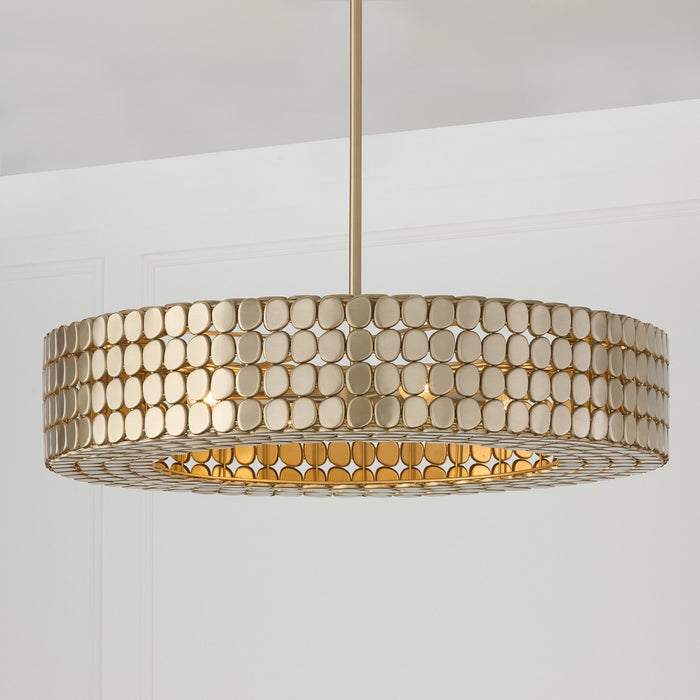 Capital Lighting 454141HB Four Light Chandelier, Champagne Brass