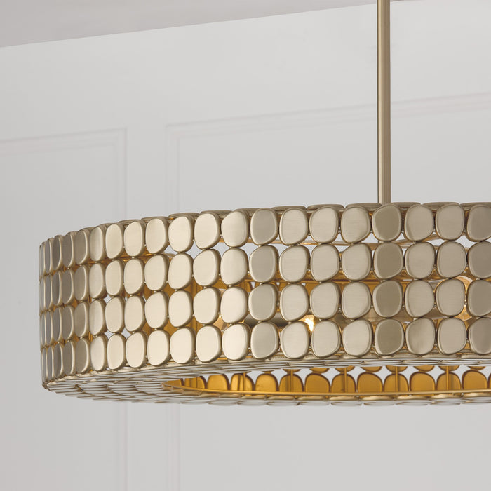 Capital Lighting 454141HB Four Light Chandelier, Champagne Brass