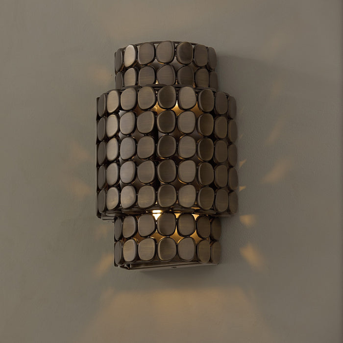 Capital Lighting 654121DR Two Light Wall Sconce, Dark Brass